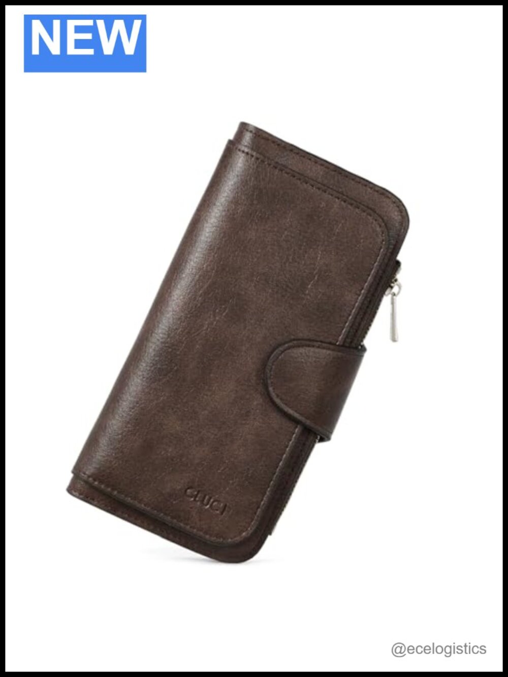 Leather RFID Blocking Tri-Fold Wallet with ID Window